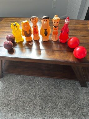 Vintage-Inspired Kids Bowling Pin Set - Yellow & Red